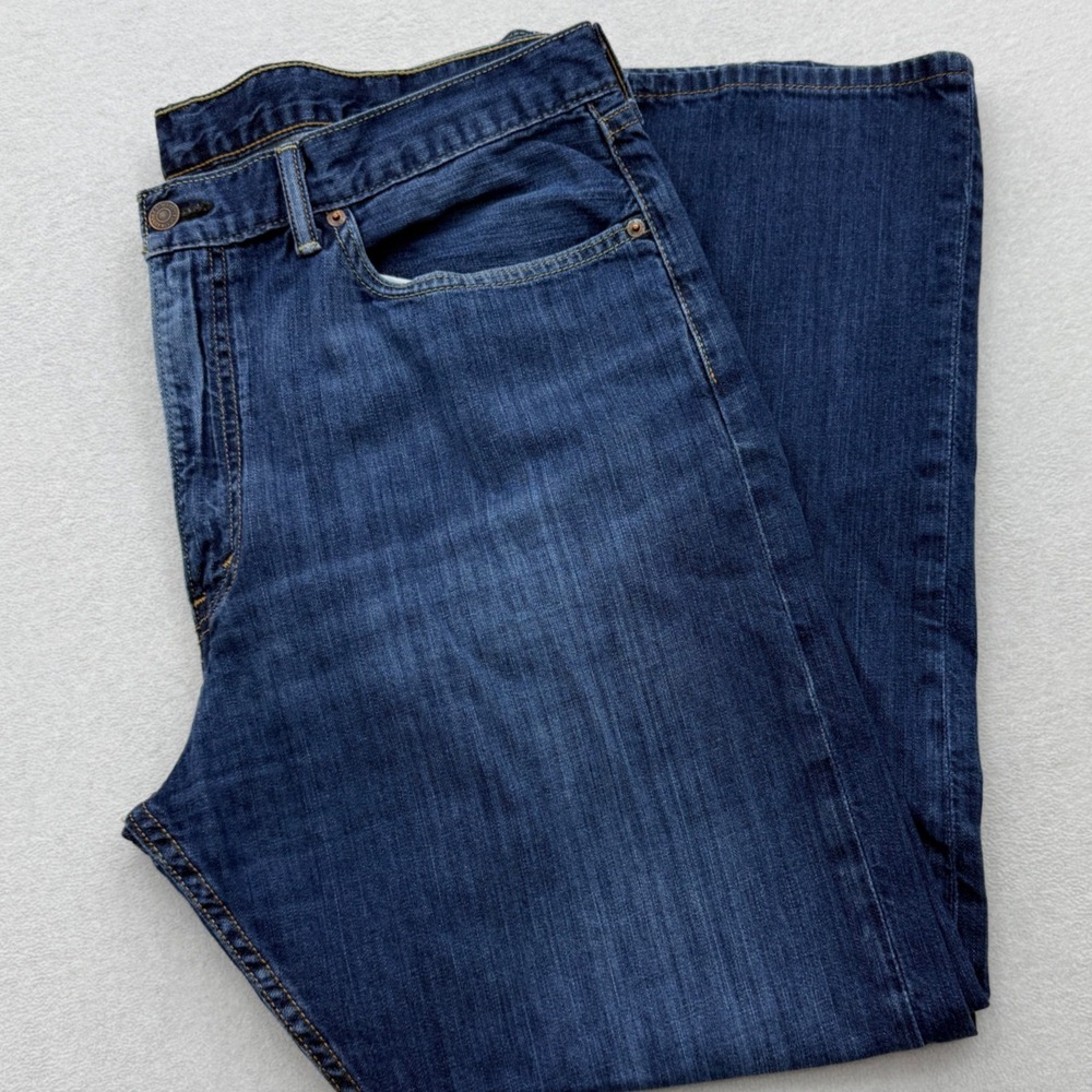 Levis 505 Regular Fit Straight Leg Jeans Mens 40x30 Dark Wash Blue Denim